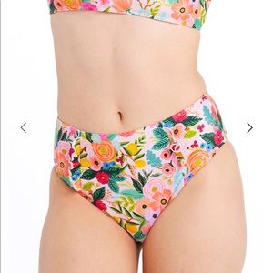 Rifle Paper Co. Ruffle High Leg High Rise Bikini
